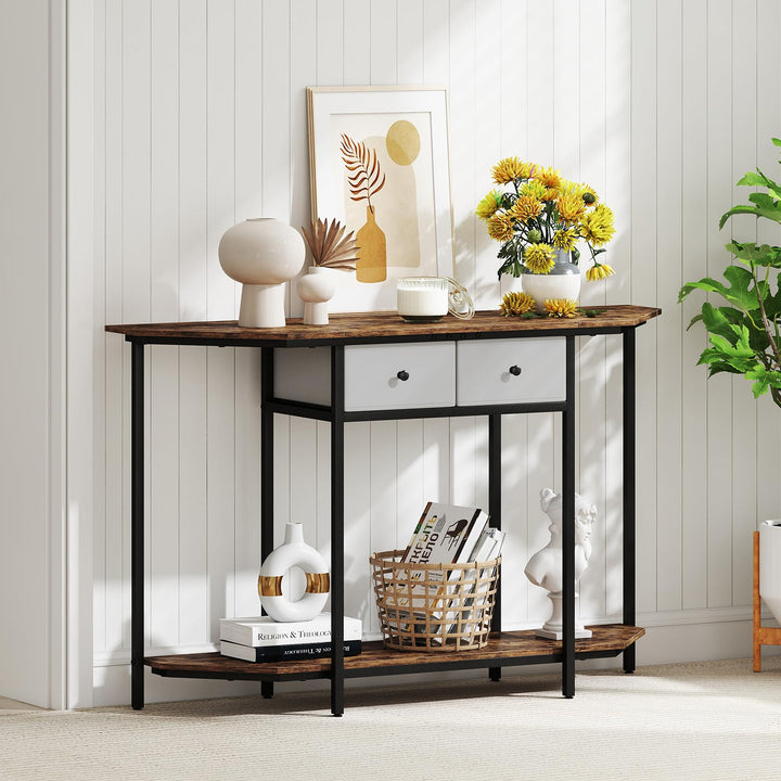 Giantex 51" Console Table with 2 Drawers Freestanding Sofa Tables Behind Couch