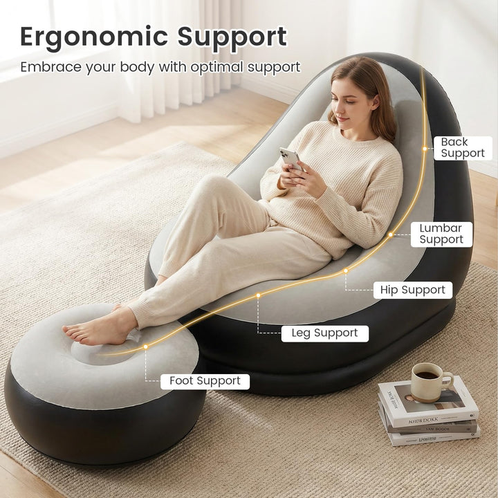 Giantex Inflatable Chair with Ottoman for Adults