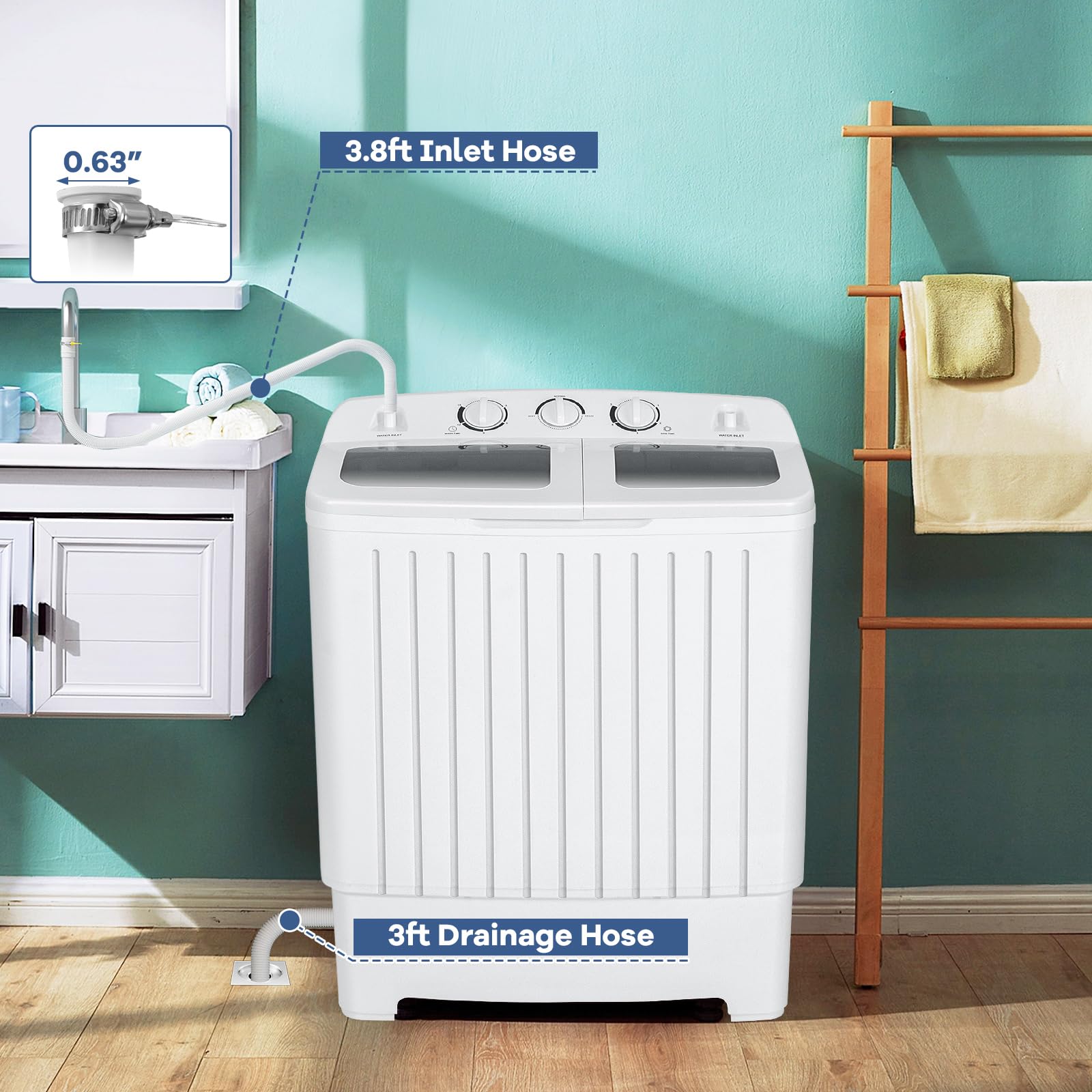 Giantex Portable Washing Machine, 20lbs Washer and Spinner Combo