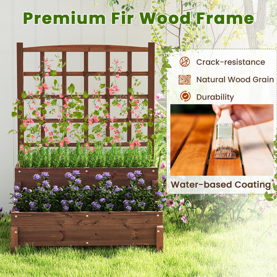 Giantex Raised Garden Bed with Legs and Trellis