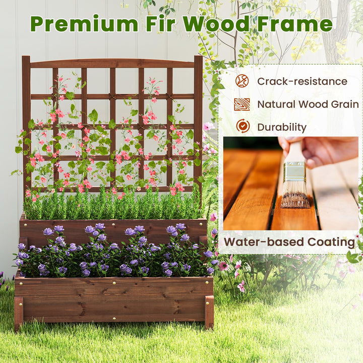 Giantex Raised Garden Bed with Legs and Trellis