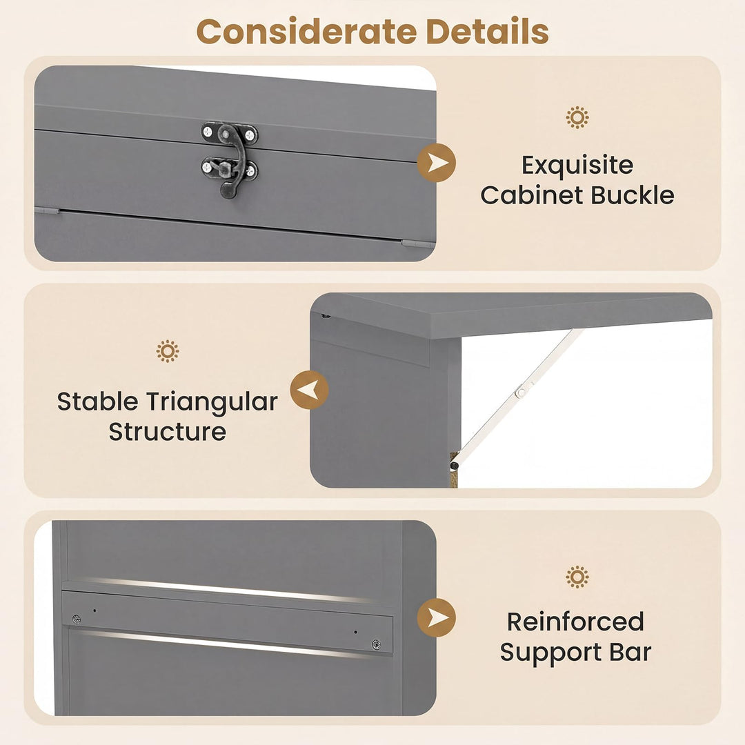 Giantex Wall Mounted Desk | Foldable Convertible Computer Desk with Storage Shelves