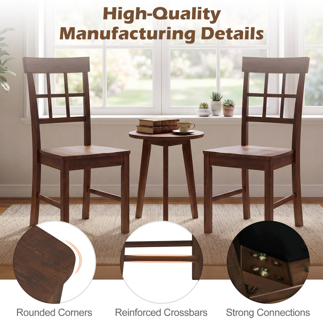 Giantex Armless Wooden Dining Chairs Set of 2/4 with Solid Rubber Wood Frame