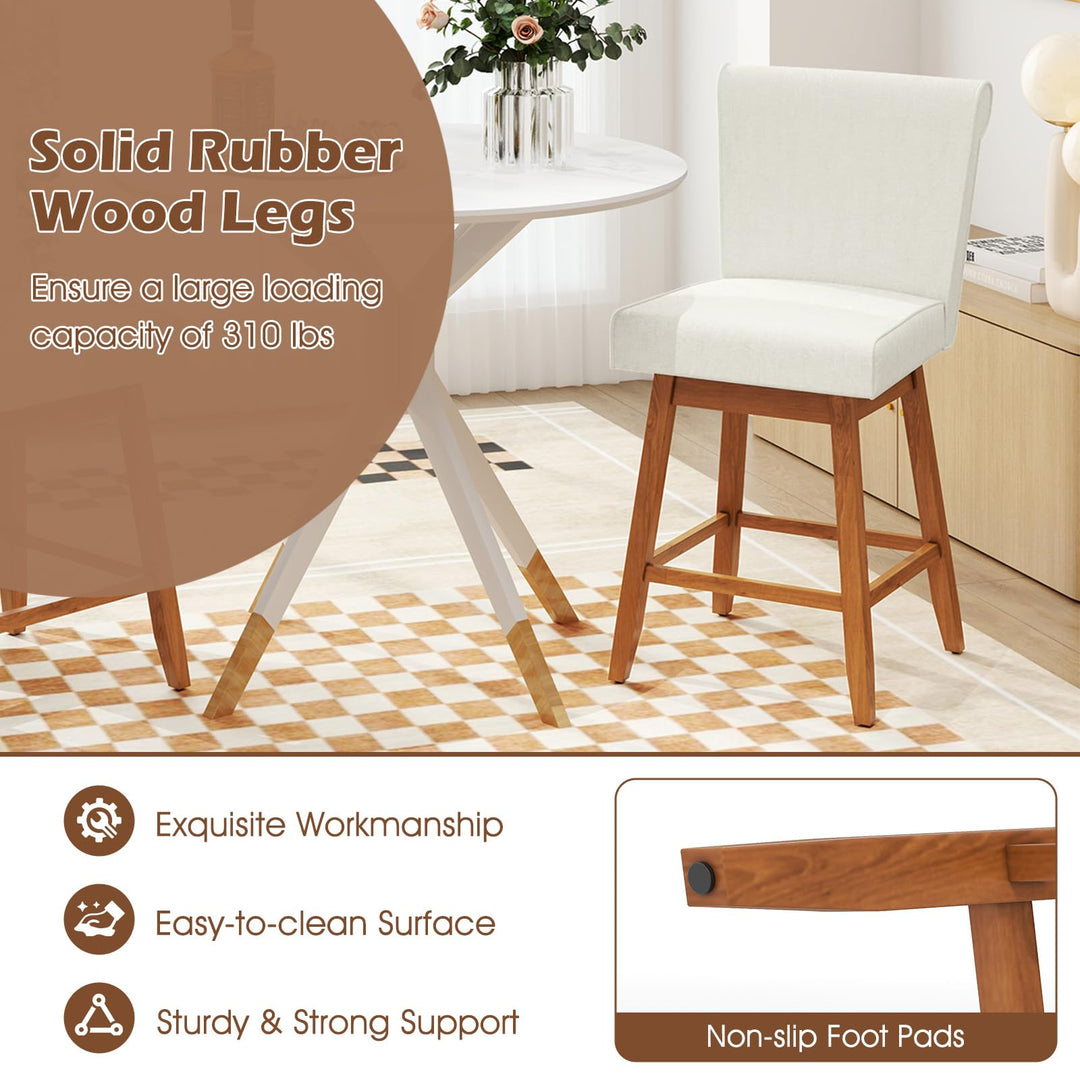 Giantex Modern Upholstered Bar Stools Set
