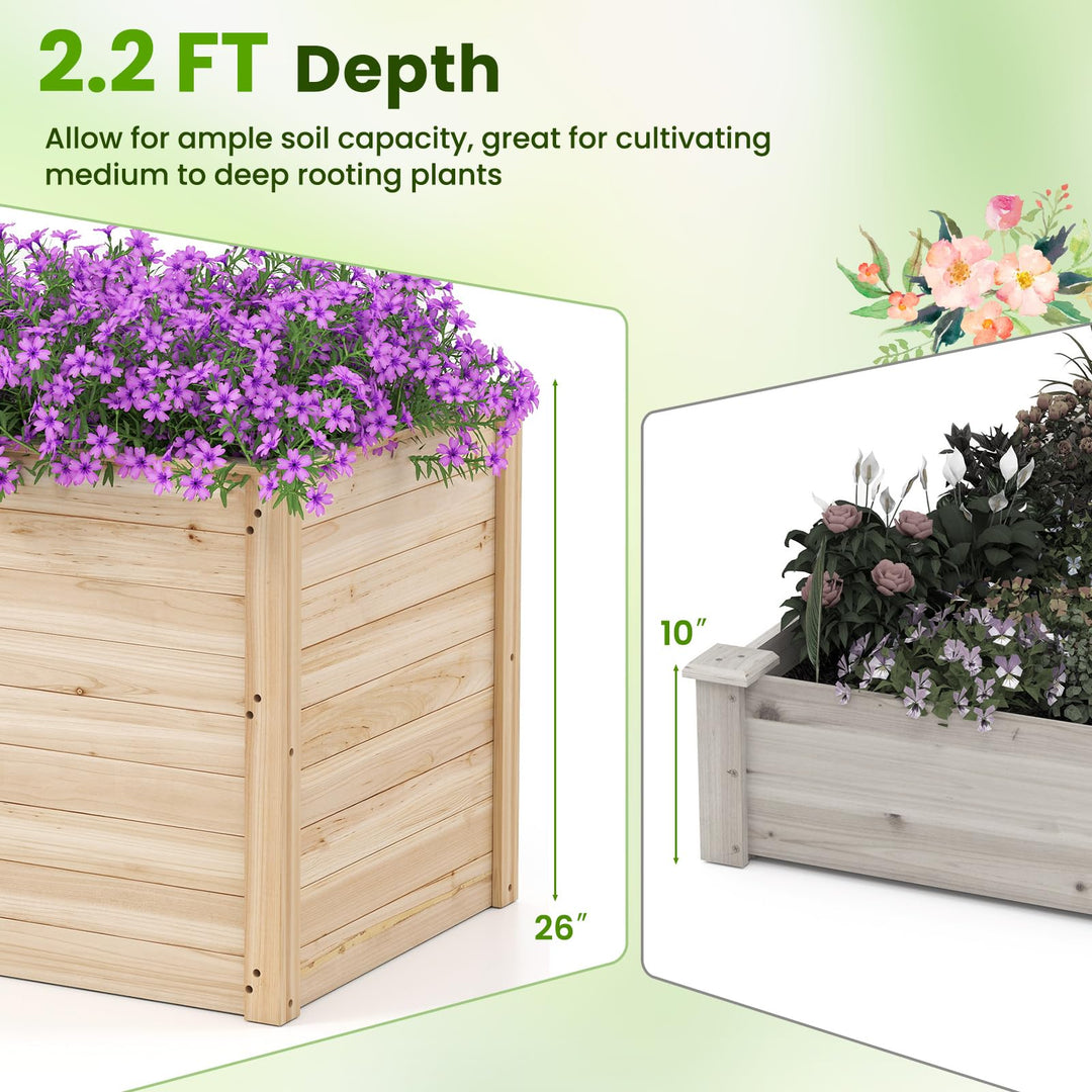 Giantex Wood Raised Garden Bed for Patio Backyard