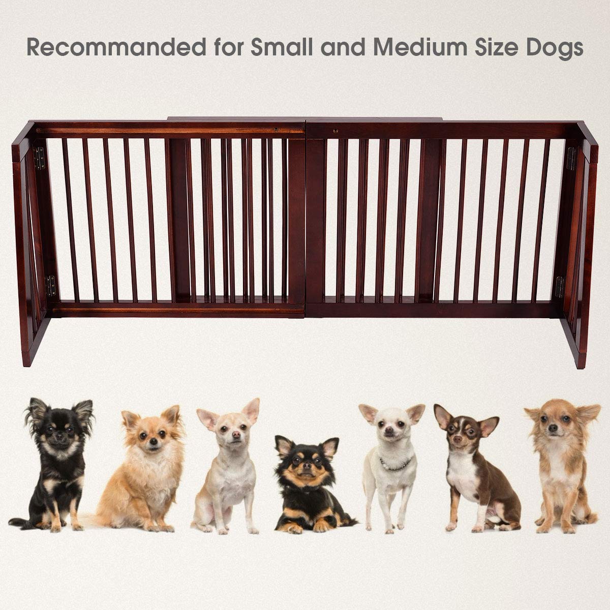Adjustable Freestanding Pet Gate Step Over Fence - Giantex