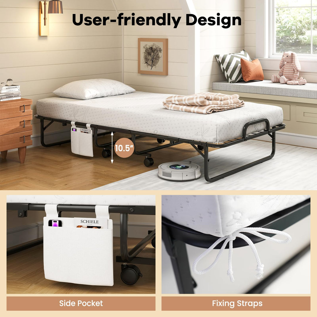 Giantex Twin Folding Bed with 5 Inch Mattress