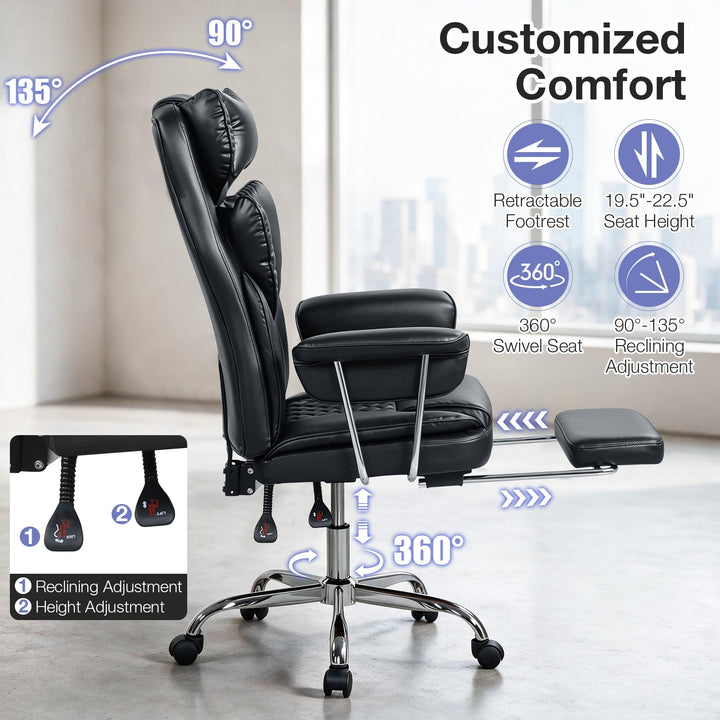 GIANTEX Big and Tall Ergonomic Office Chair with Footrest &amp; High Back