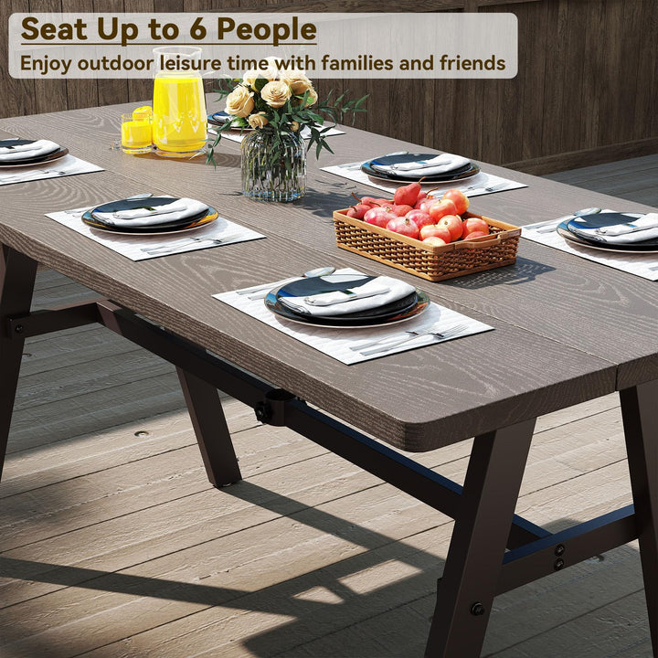Giantex 3 Pieces Outdoor Picnic Table Set for 6 People