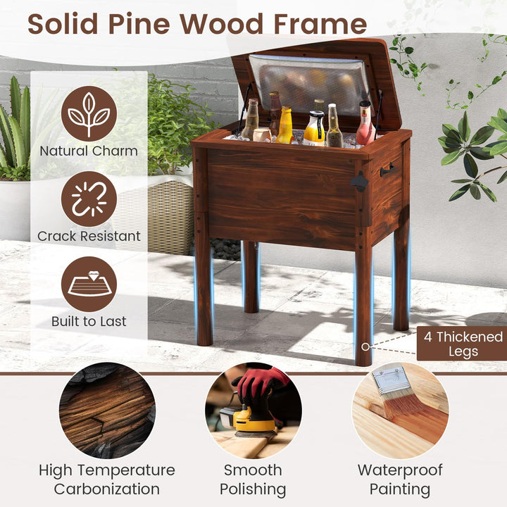 Giantex Wooden Patio Cooler