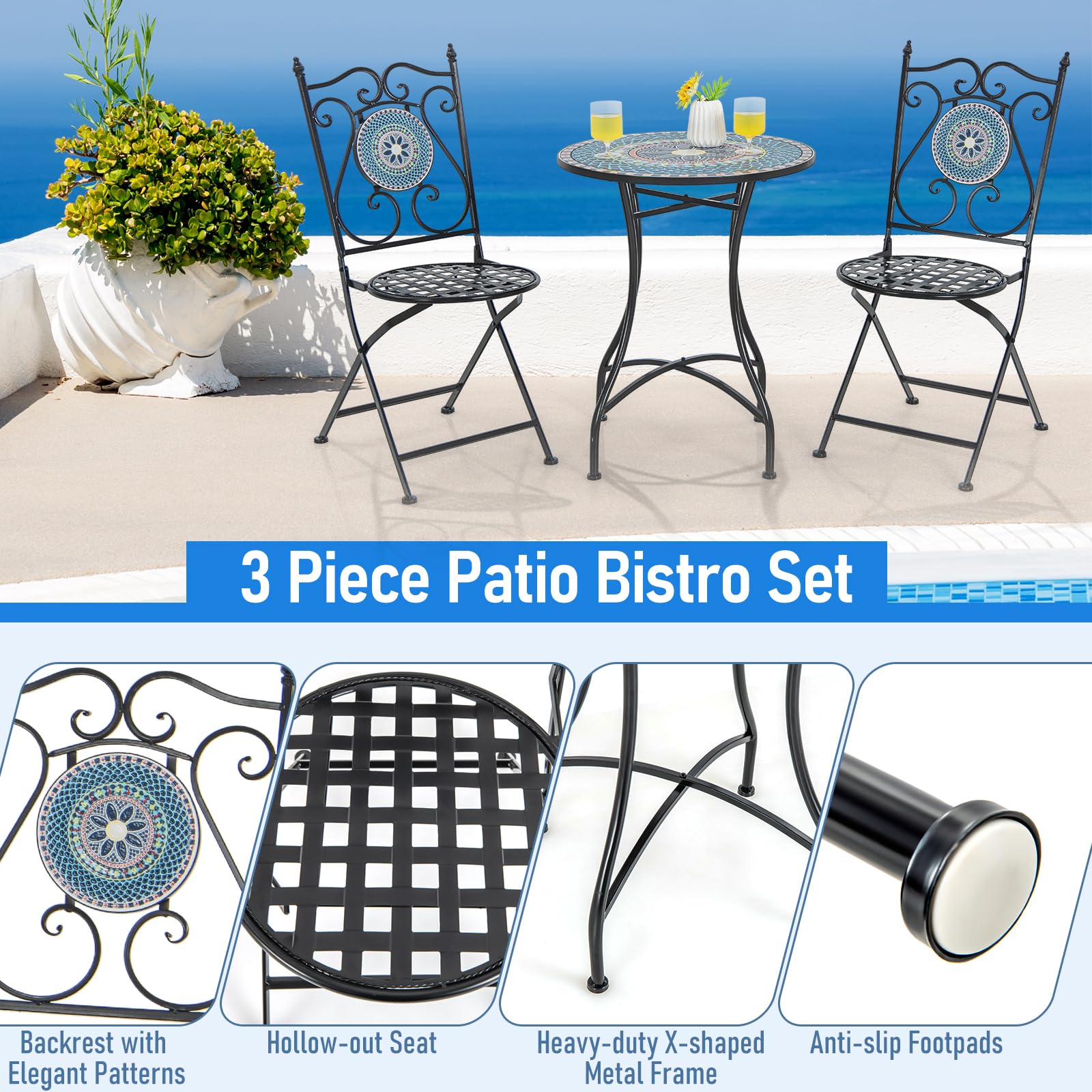 Giantex Bistro Table and Chairs Set of 2