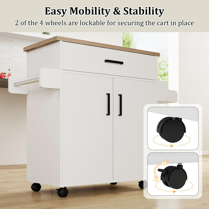 Giantex Kitchen Island with Storage 41.5" W Rolling Island Table