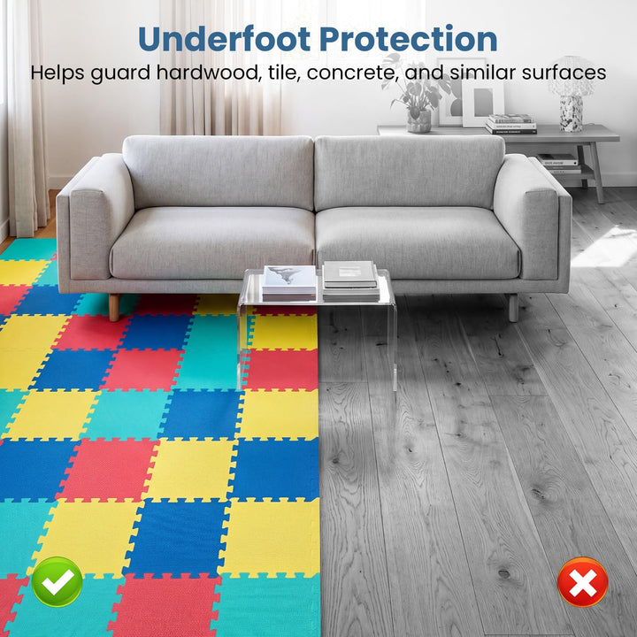 Giantex Interlocking Exercise Mat | 0.4" Thick Non-Slip Puzzle Workout Mats