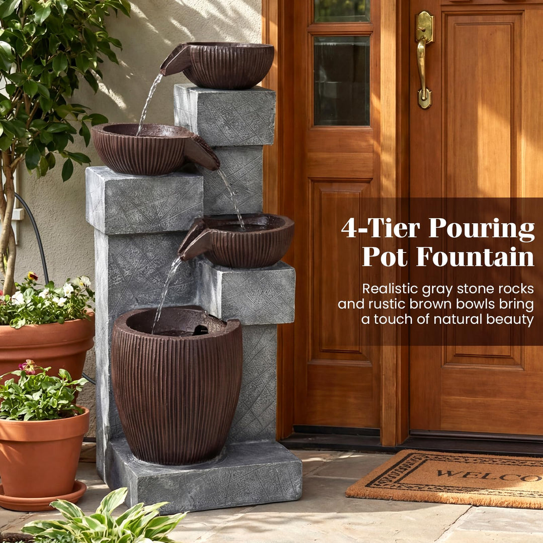 Giantex 32'' Water Fountain Outdoor for Patio