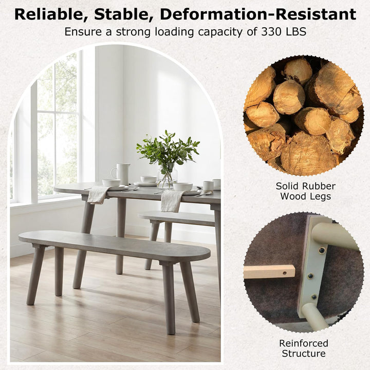 Giantex 43 Inch Solid Wood Farmhouse Dining Bench Rustic Wooden Entryway Bench with Rubber Wood Legs