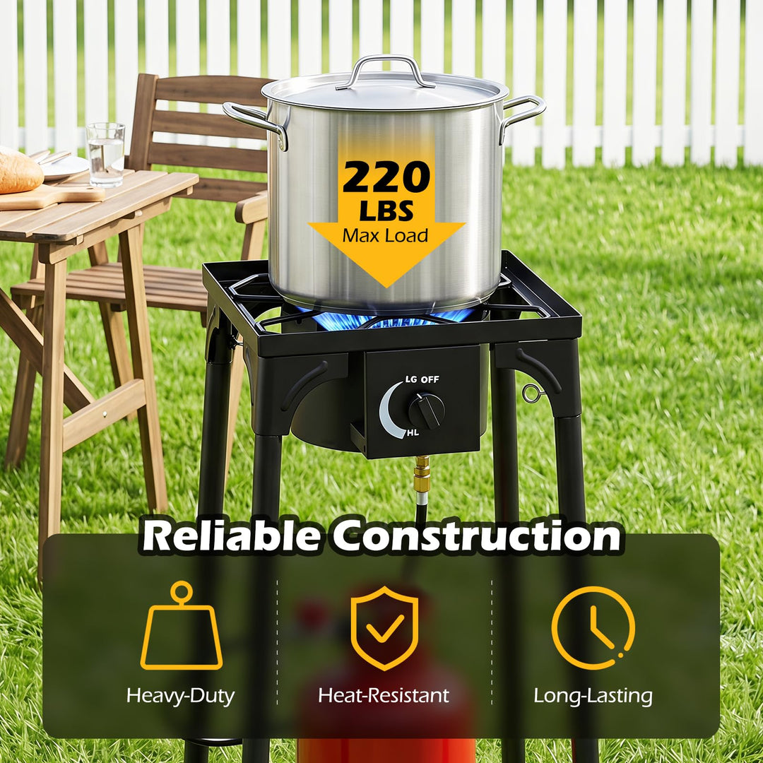 Giantex Single Burner Propane Gas Stove | 80,000 BTU High Pressure Camping Cooker