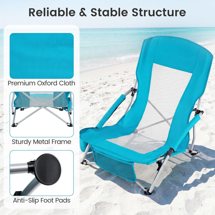 Giantex 2 Pack Folding Beach Chairs for Adults for Picnic Hiking &amp; Travel