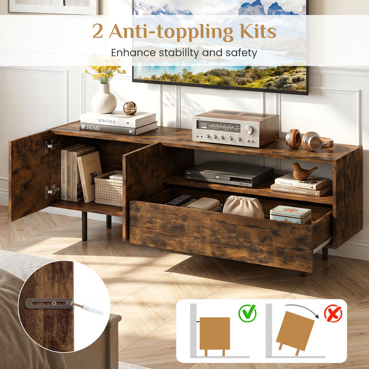 Giantex Wooden TV Stand for TVs up to 70" with Storage Cabinet
