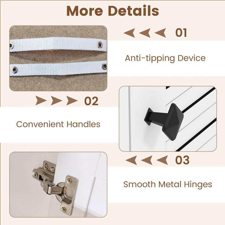 Giantex 63'' Buffet Cabinet with Storage Modern Sideboard Cabinet with 3 Doors & 3 Pull-Out Drawers