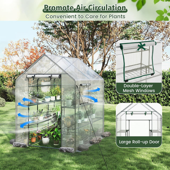 Giantex 57”L x 57”W x 77”H Walk-in Greenhouse for Outdoors
