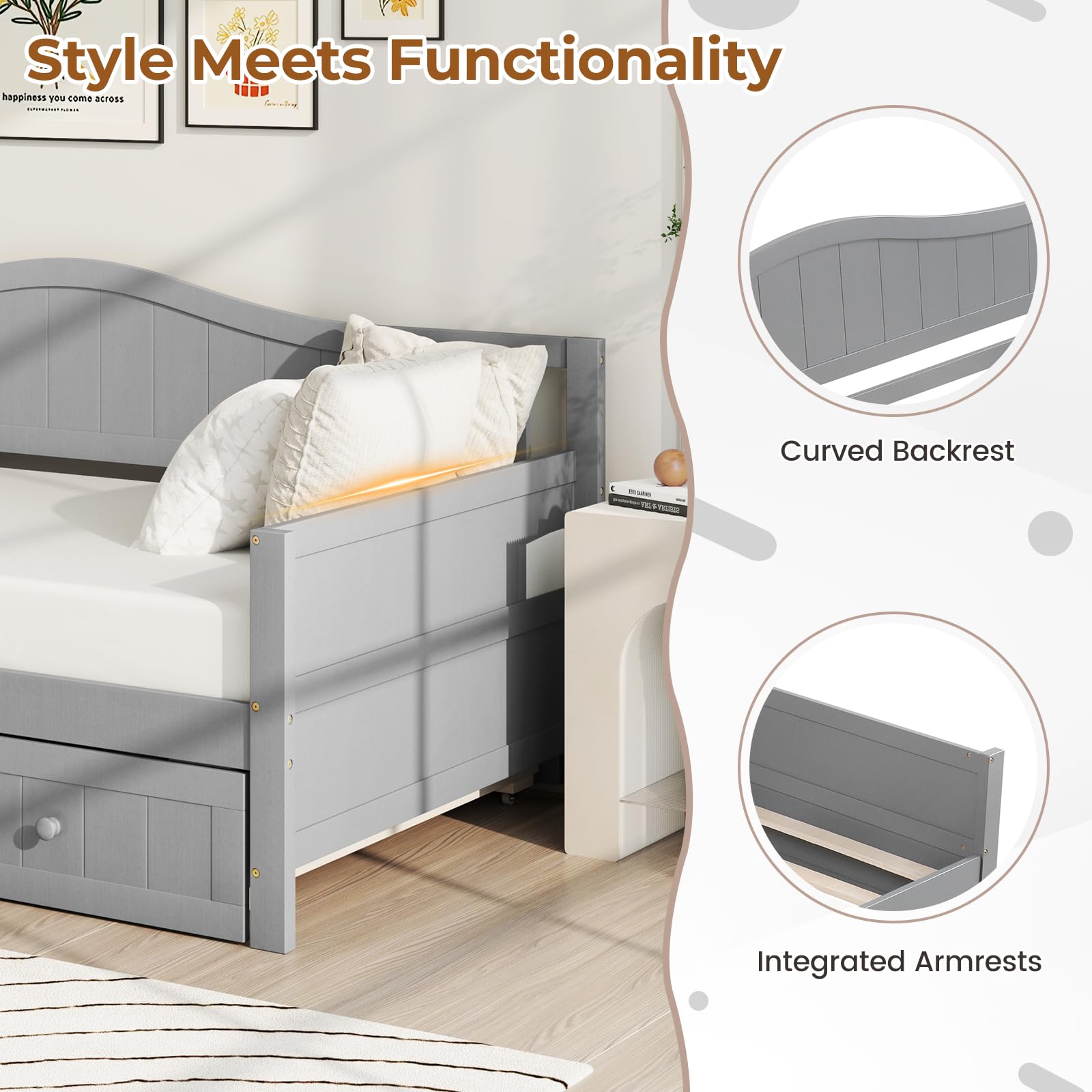 Giantex Twin Daybed with Trundle