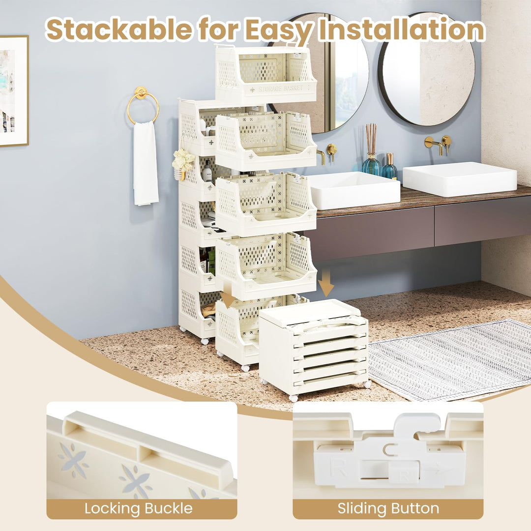 Giantex 6-Tier Rolling Laundry Cart with Wheels