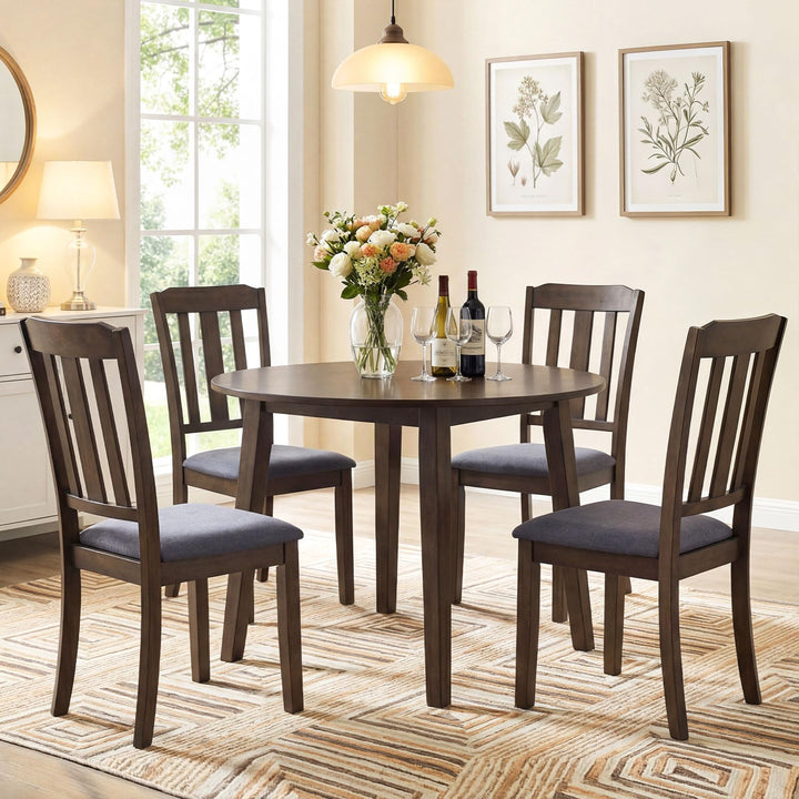 Giantex Rubber Wood Dining Room Chairs with Comfortable Backrest &amp; Padded Seat