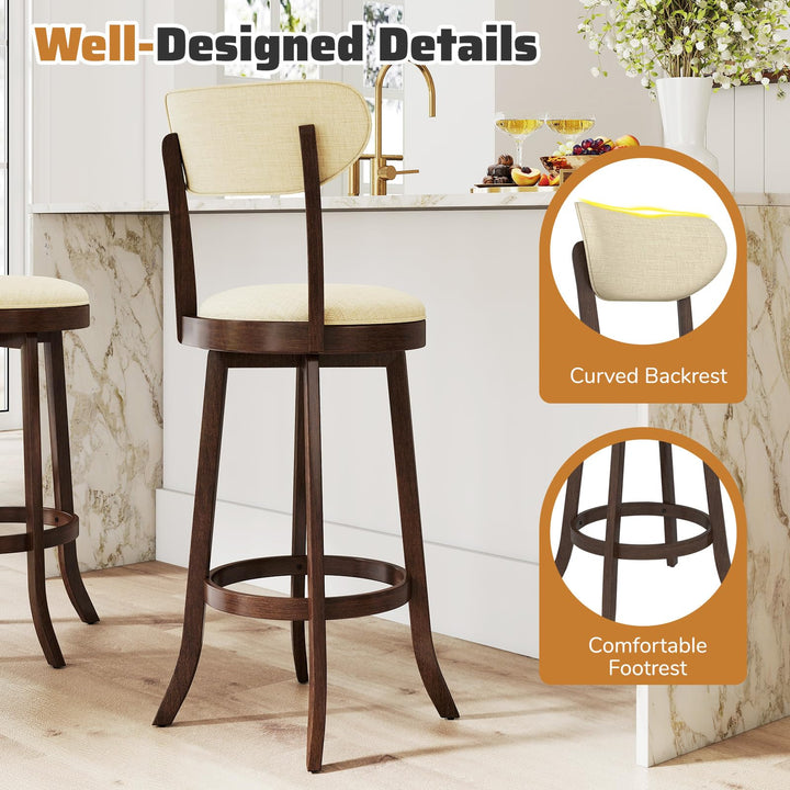 Giantex 30.5" Swivel Bar Stools Set for Kitchen Island Dining Room Pub