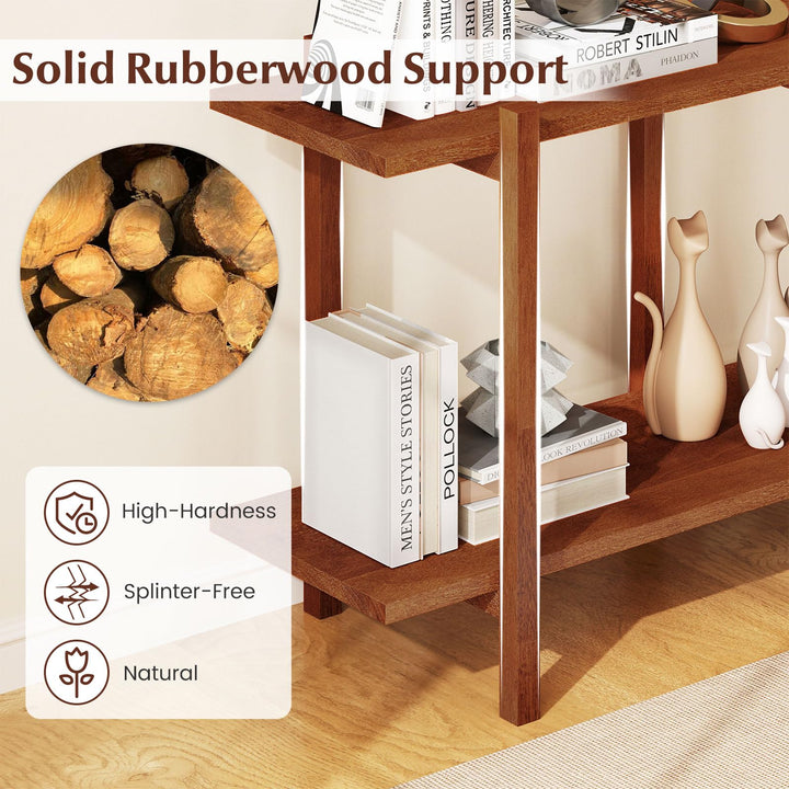 Giantex 2 Tier Wood Bookshelf 48" Modern Wide Storage Shelf