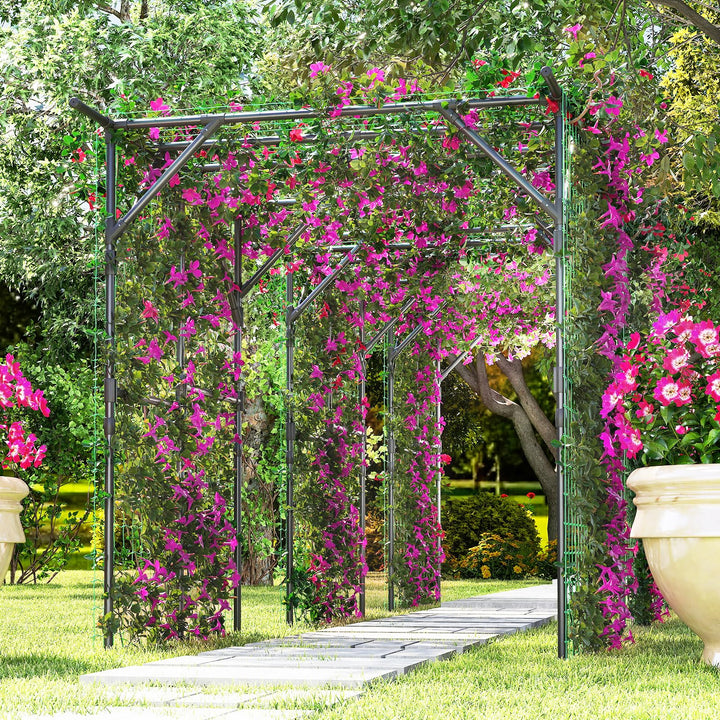 Giantex Outdoor Grape Vine Trellis for Climbing Plants 79" x 59" x 78" Large Garden Arch