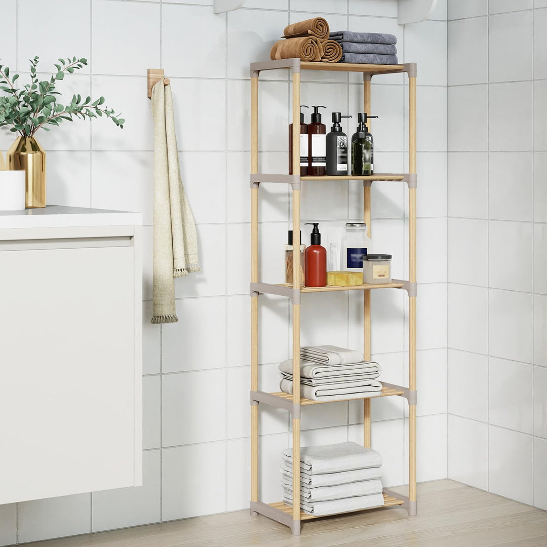Giantex 5-Tier Bookshelf | Pine Wood Bookcase with Freestanding Storage Organizer