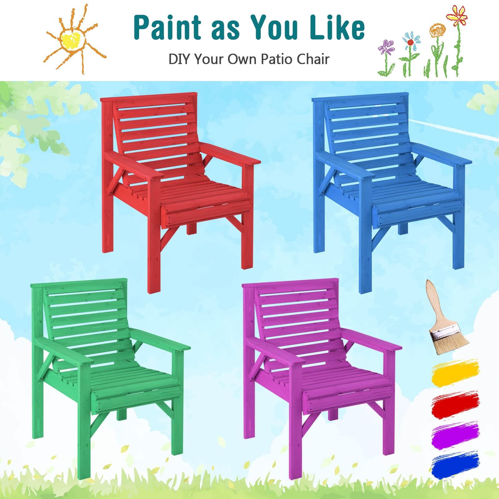 Giantex Outdoor Patio Dining Chairs