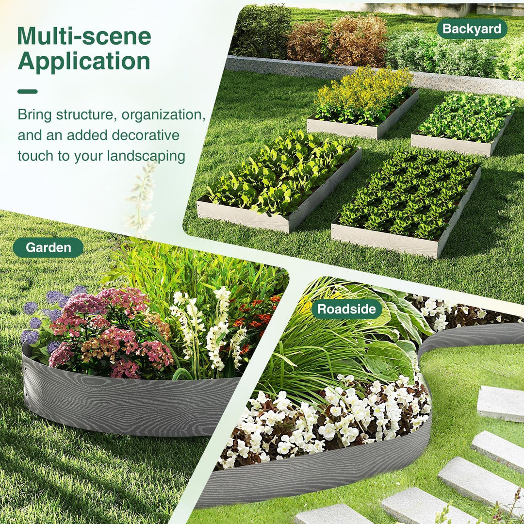Giantex Galvanized Metal Landscape Edging 6 Packs 20FT Heavy-Duty Hammer-in Edging Border