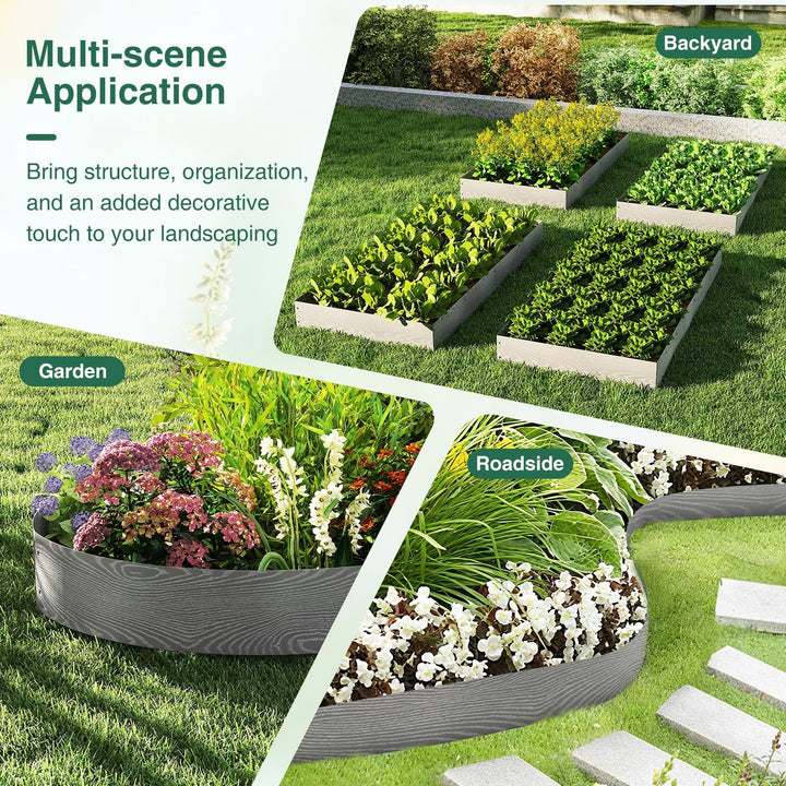 Giantex Galvanized Metal Landscape Edging 6 Packs 20FT Heavy-Duty Hammer-in Edging Border