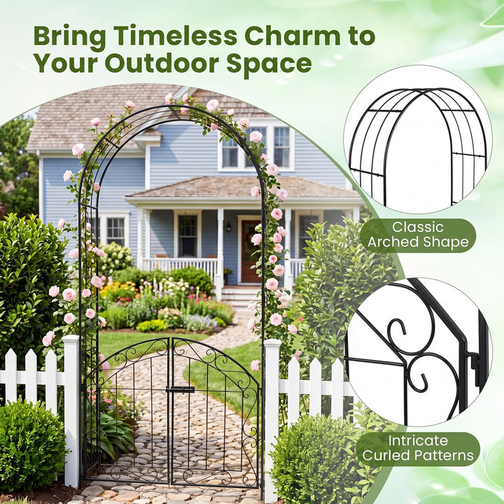 Giantex 79" H x 39" W Garden Arch with Gate