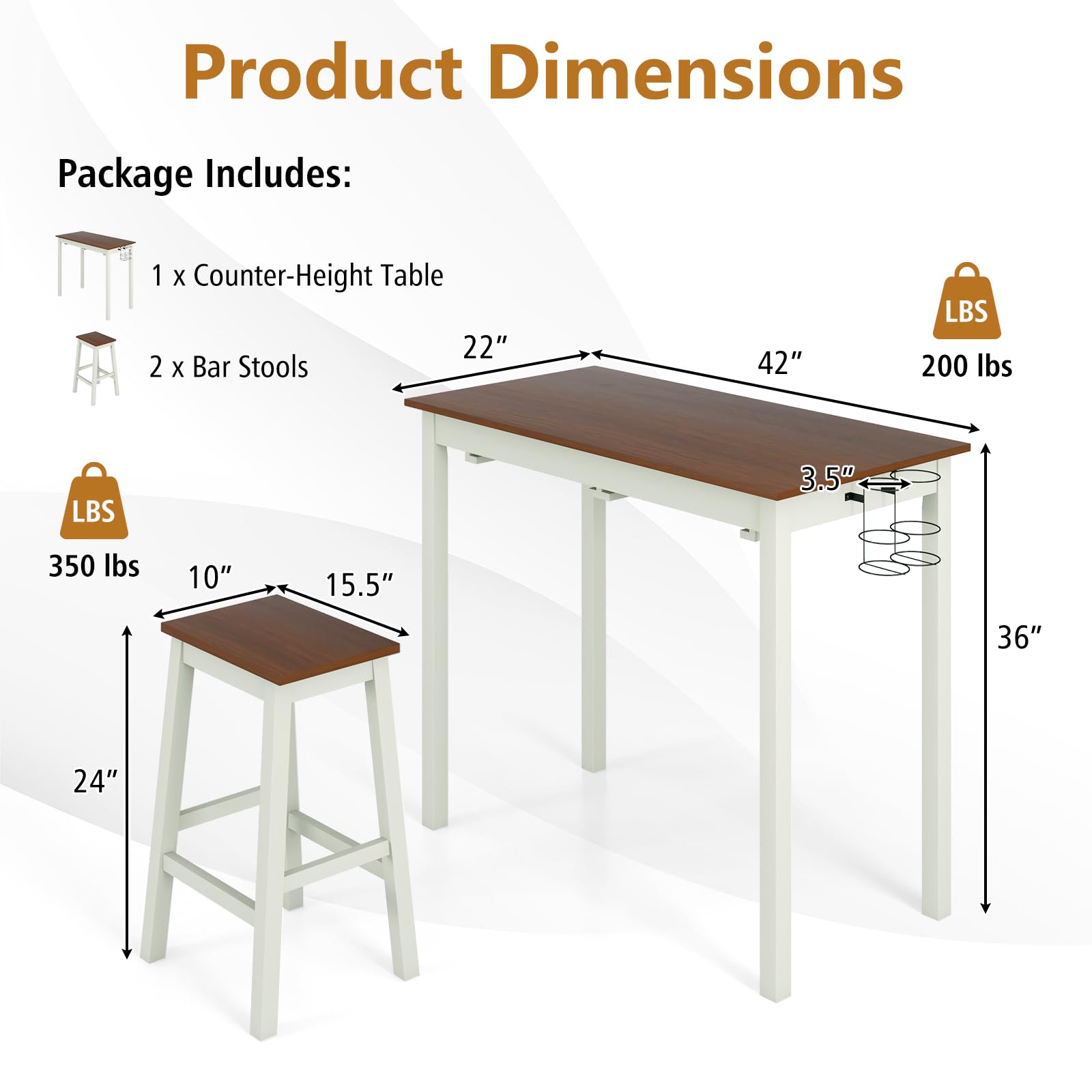 Giantex 3-Piece Bar Table Set
