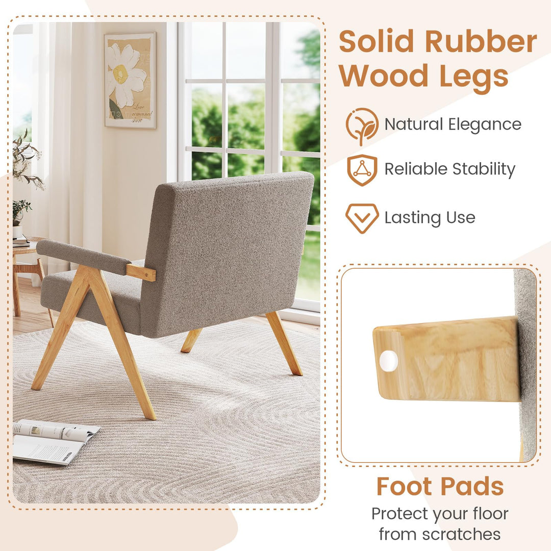 Giantex Loveseat Sofa with Armrests and Wooden Legs