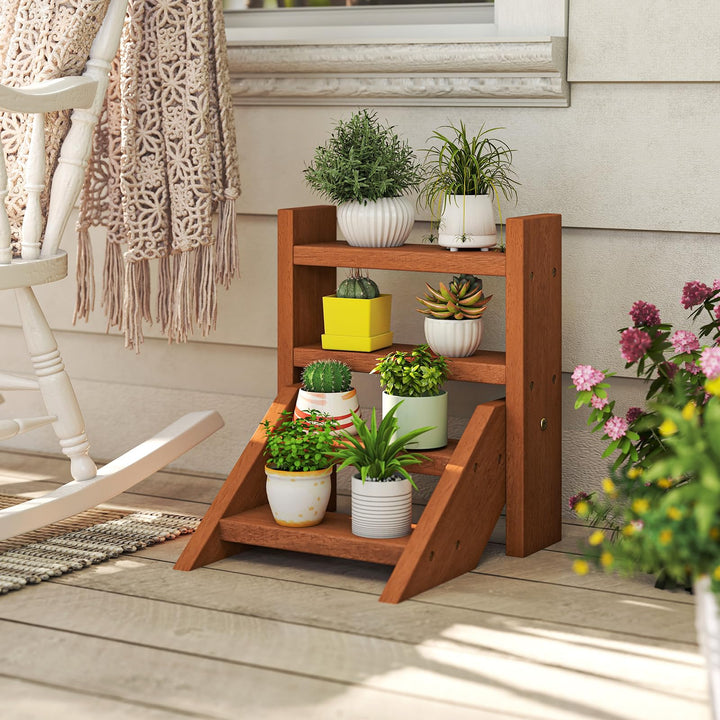 plant stand indoor outdoor Giantex Plant Stand for Desk 4-Tier Small Tabletop Ladder Shelf for Succulents