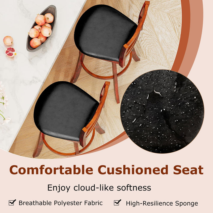Giantex 30.5 Inch Bar Height Chairs Stools Set of 2/4 with PU Faux Leather Upholstered Seat