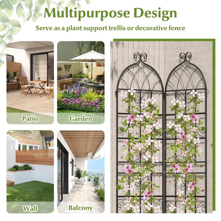 Giantex 2/4 Packs 71"x20"/86"x20" Metal Garden Trellis for Outdoor Climbing Plants