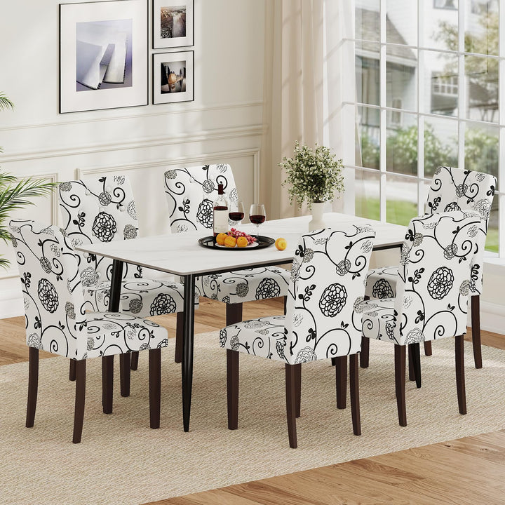 Giantex Tufted Dining Chairs Set of 2/4 Upholstered Kitchen Chairs w/Padded Seat & High Backrest