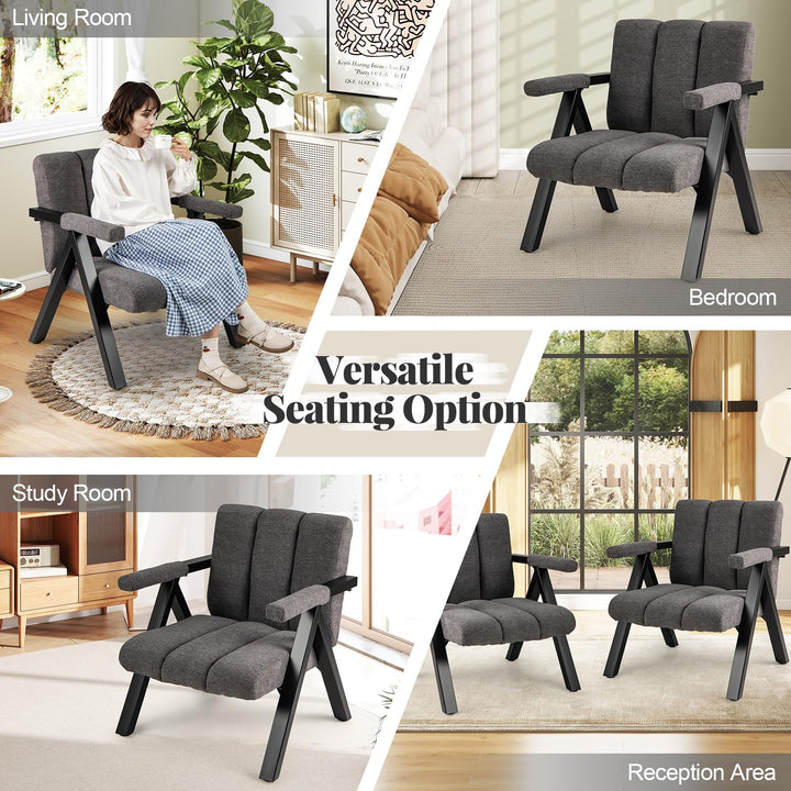 Giantex Mid-Century Modern Accent Chair with Deepened Seat