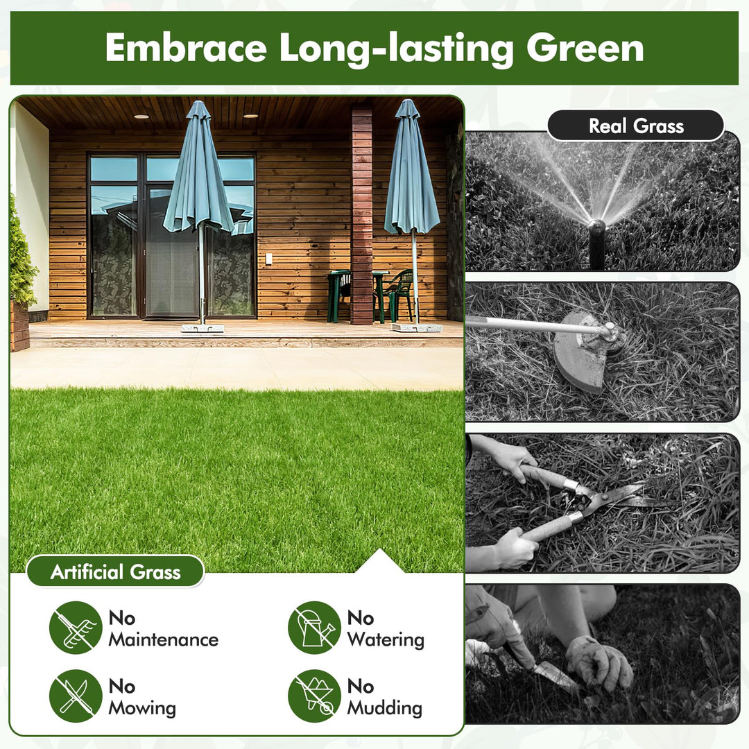 Giantex 30 Pack Interlocking Artificial Grass Tiles(12" x 12")