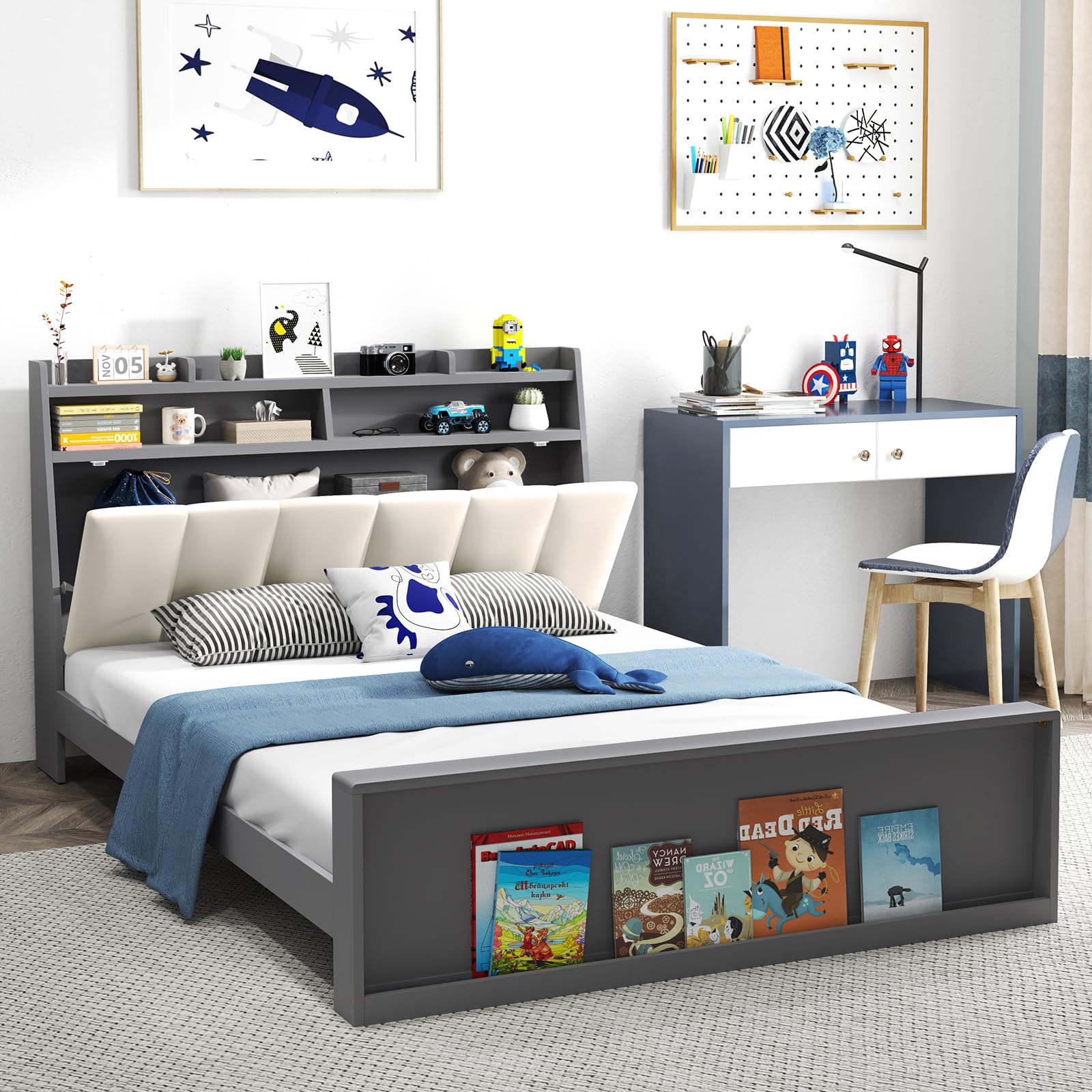 Giantex Full Size Bed Frame with Storage