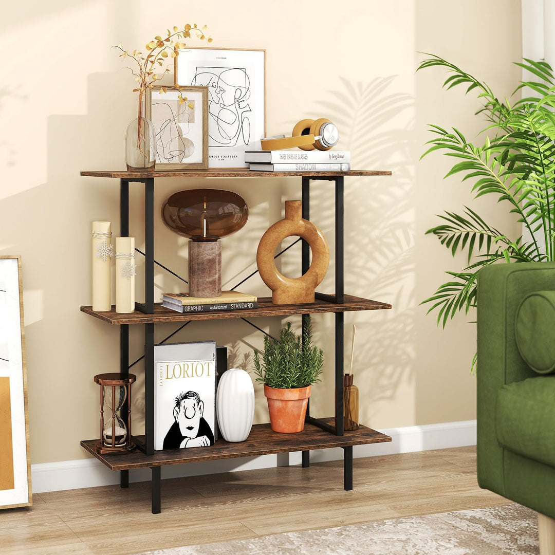 GIANTEX 31.5" Wide 3-Tier Industrial Bookcase with Open Shelves (1/2)