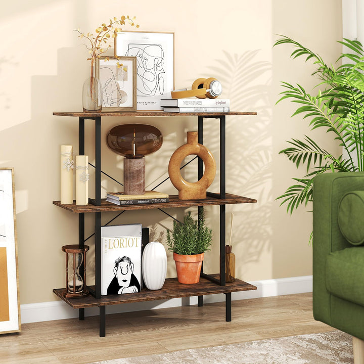 GIANTEX 31.5" Wide 3-Tier Industrial Bookcase with Open Shelves (1/2)