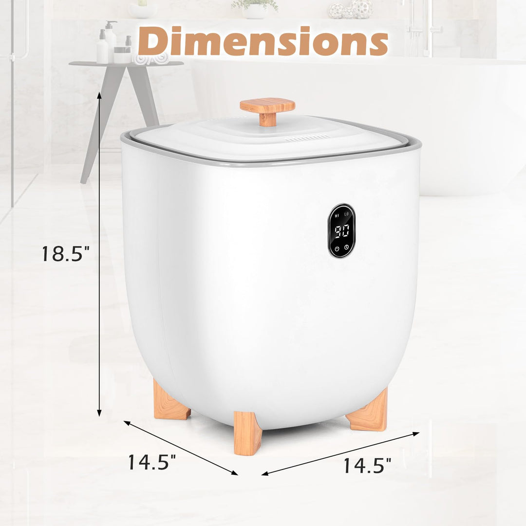 Giantex 25L Towel Warmer Bucket - Electric Towel Heater for Bathroom, 2 Temperature Settings, 20-60 Timer