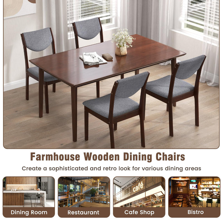 Giantex Wood Dining Chair, Wooden Kitchen Chairs with Rubber Wood Frame