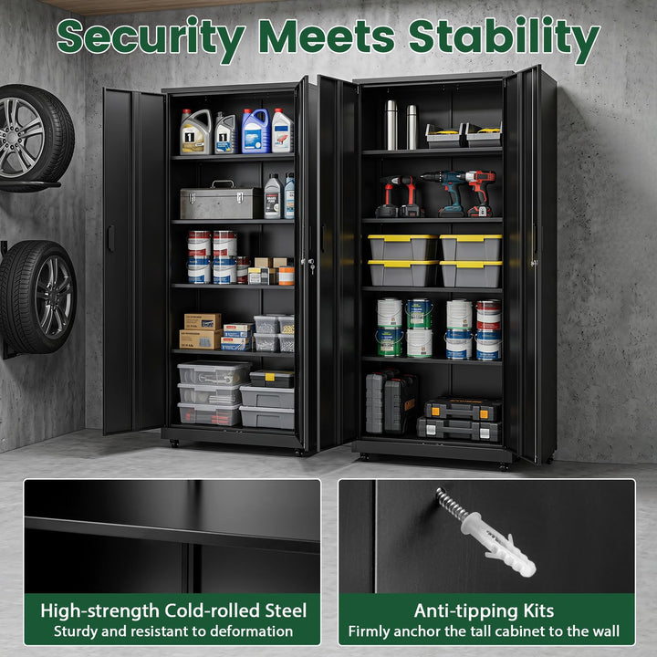 Giantex 73" Tall Metal Storage Cabinet for Garage and Office