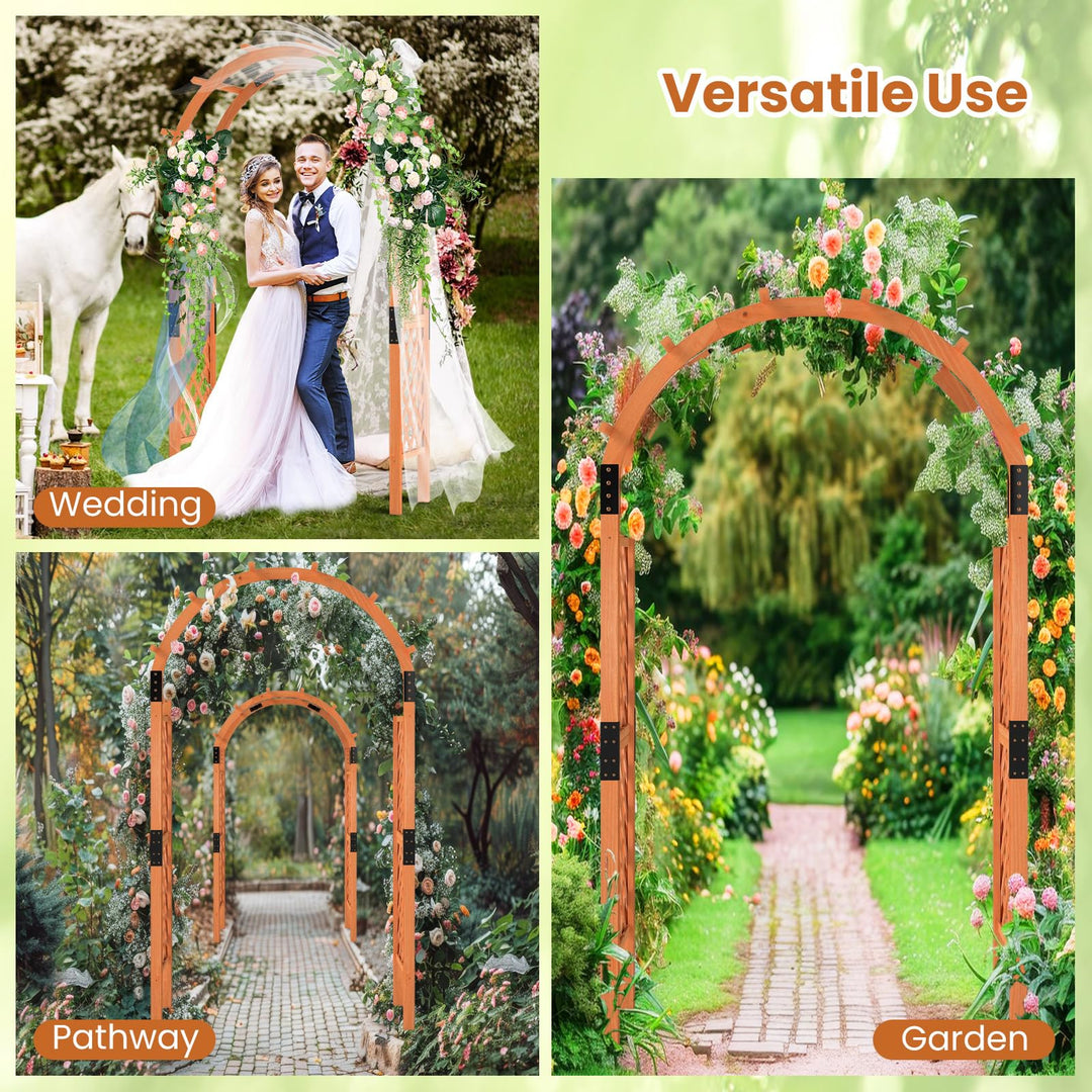 Giantex 7.7FT Wooden Garden Arbor Trellis